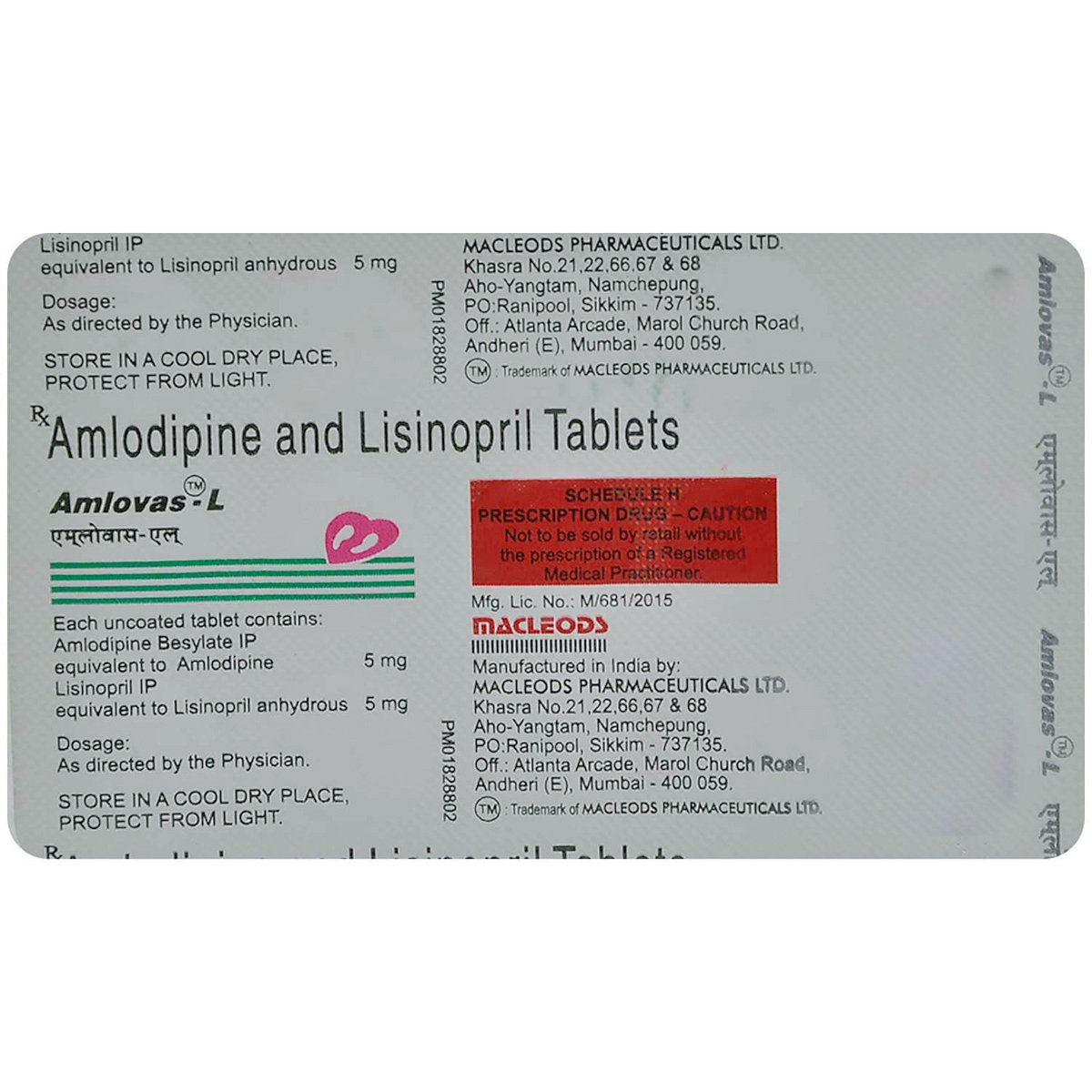 Amlovas-L Tablet 15's, Pack of 15 TABLETS Amlovas-L Tablet 15's, Pack of 15 TABLETS
