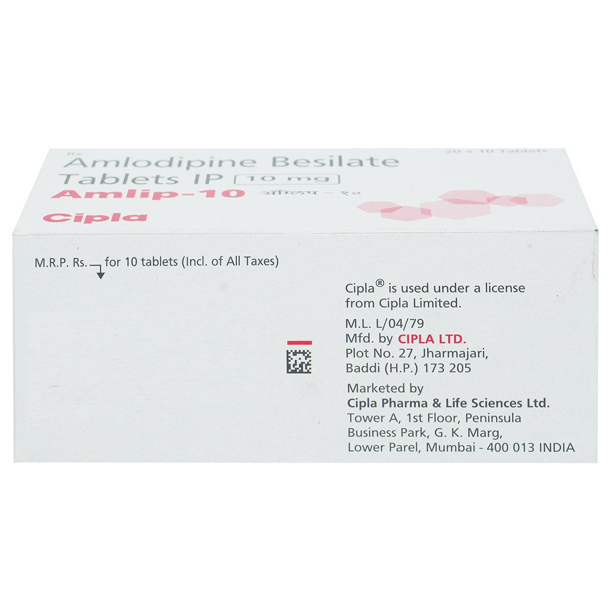 Amlip-10 Tablet 10's, Pack of 10 TABLETS Amlip-10 Tablet 10's, Pack of 10 TABLETS