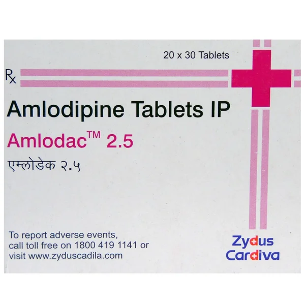 Amlodac 2.5 mg Tablet 30's, Pack of 30 TabletS