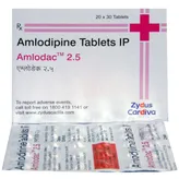 Amlodac 2.5 Tablet 30's, Pack of 30 TabletS