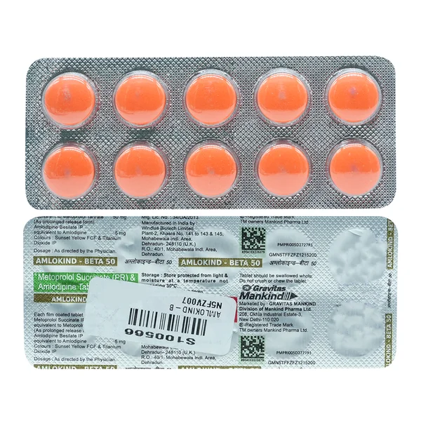 Amlokind Beta 50 Tablet 10's