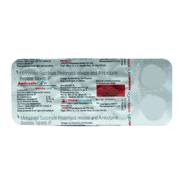 Amlosafe MT 25 Tablet 10's, Pack of 10 TABLETS