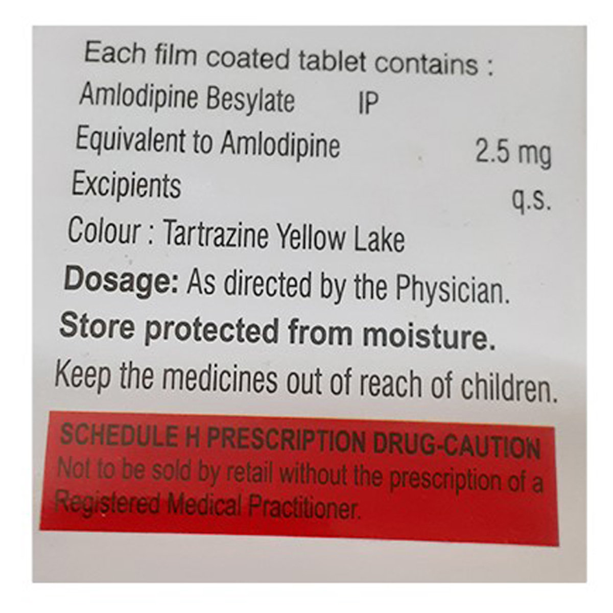 Amlo-2.5 Tablet 15's, Pack of 15 TABLETS Amlo-2.5 Tablet 15's, Pack of 15 TABLETS