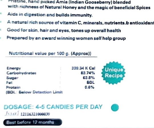 Amla Honey Candy, 250 gm, Pack of 1 Amla Honey Candy, 250 gm, Pack of 1