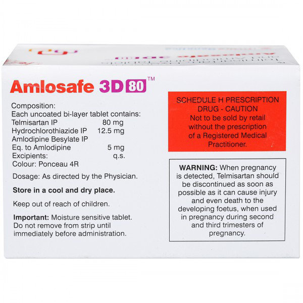 Amlosafe 3D 80 Tablet 7's, Pack of 7 TabletS Amlosafe 3D 80 Tablet 7's, Pack of 7 TabletS