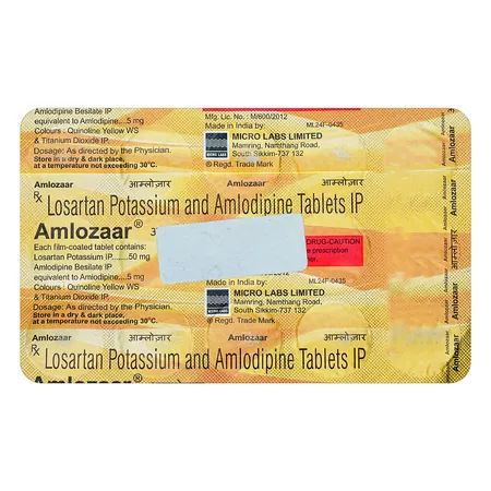 Amlozaar 50/5 Tablet 15's