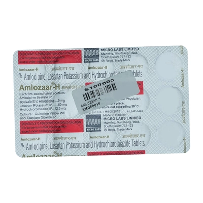 Amlozaar-H Tablet 15's, Pack of 15 TabletS