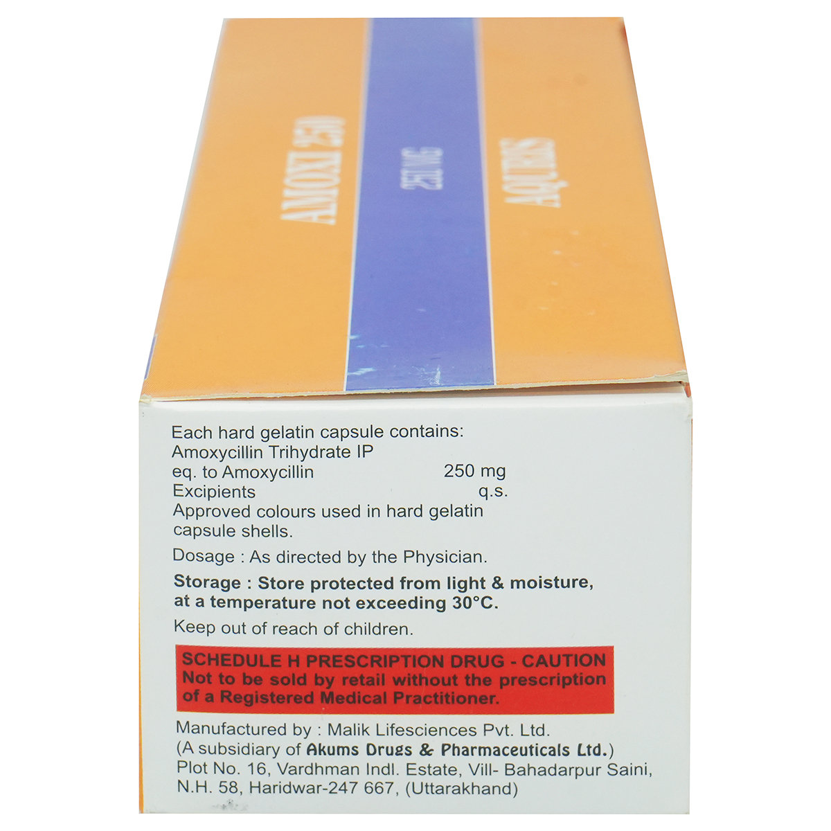 Amoxi 250 Capsule 10's, Pack of 10 CAPSULES Amoxi 250 Capsule 10's, Pack of 10 CAPSULES