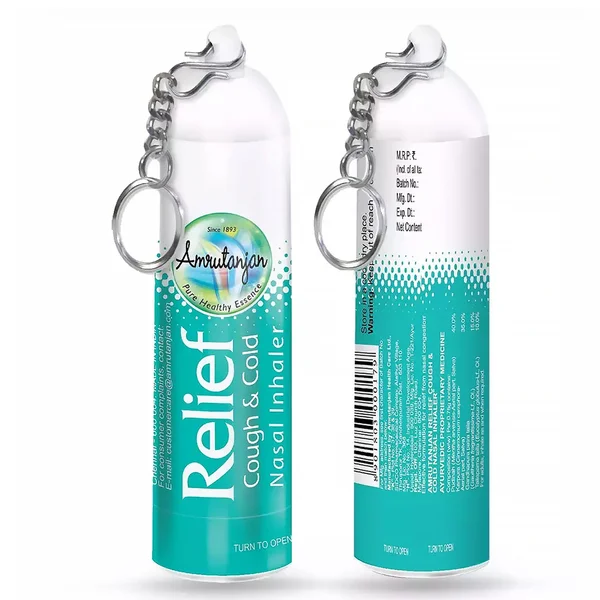 Amrutanjan Relief Cough &amp; Cold Nasal Inhaler, 1 Count, Pack of 1