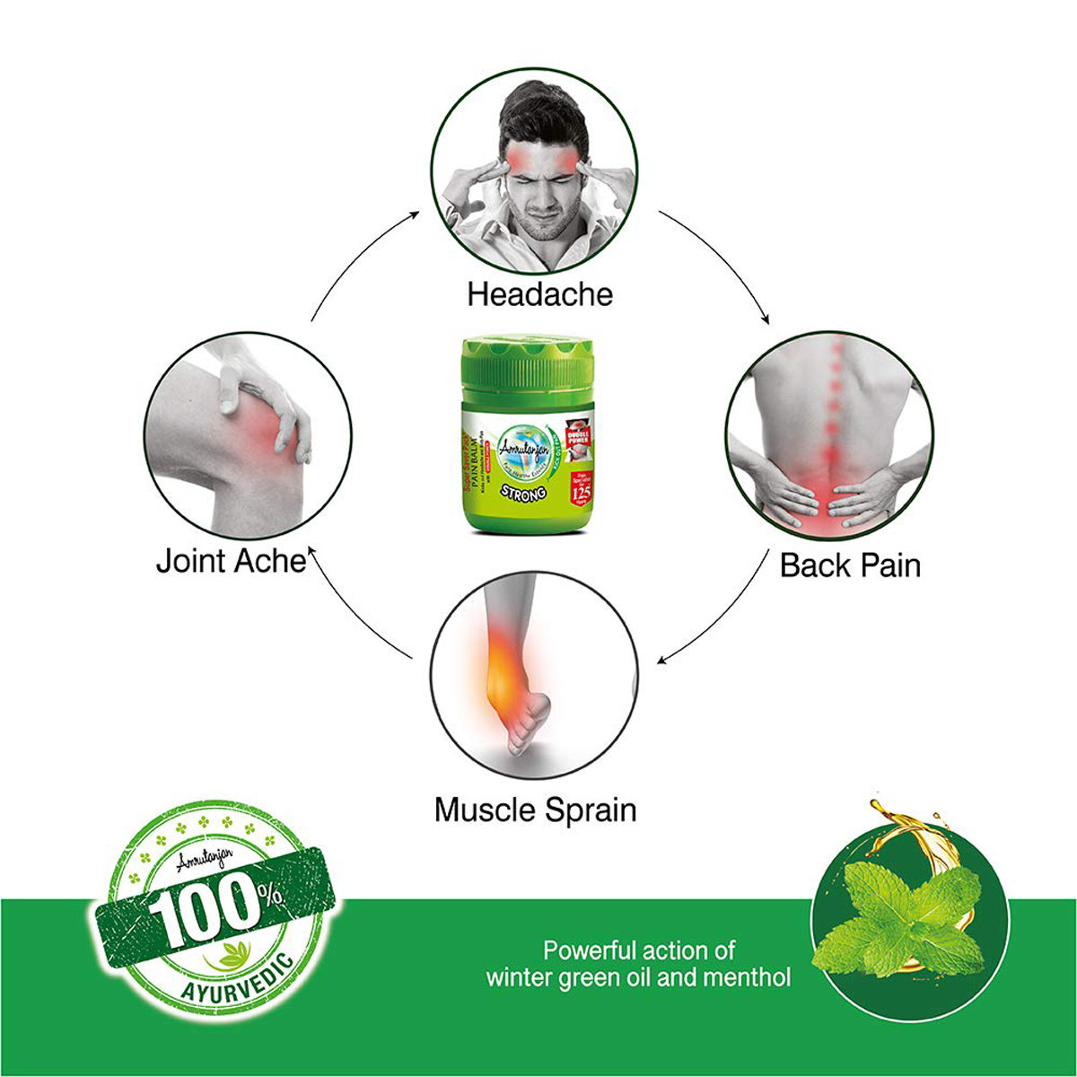 Amrutanjan Double Power Strong Pain Balm, 50 ml, Pack of 1 Amrutanjan Double Power Strong Pain Balm, 50 ml, Pack of 1