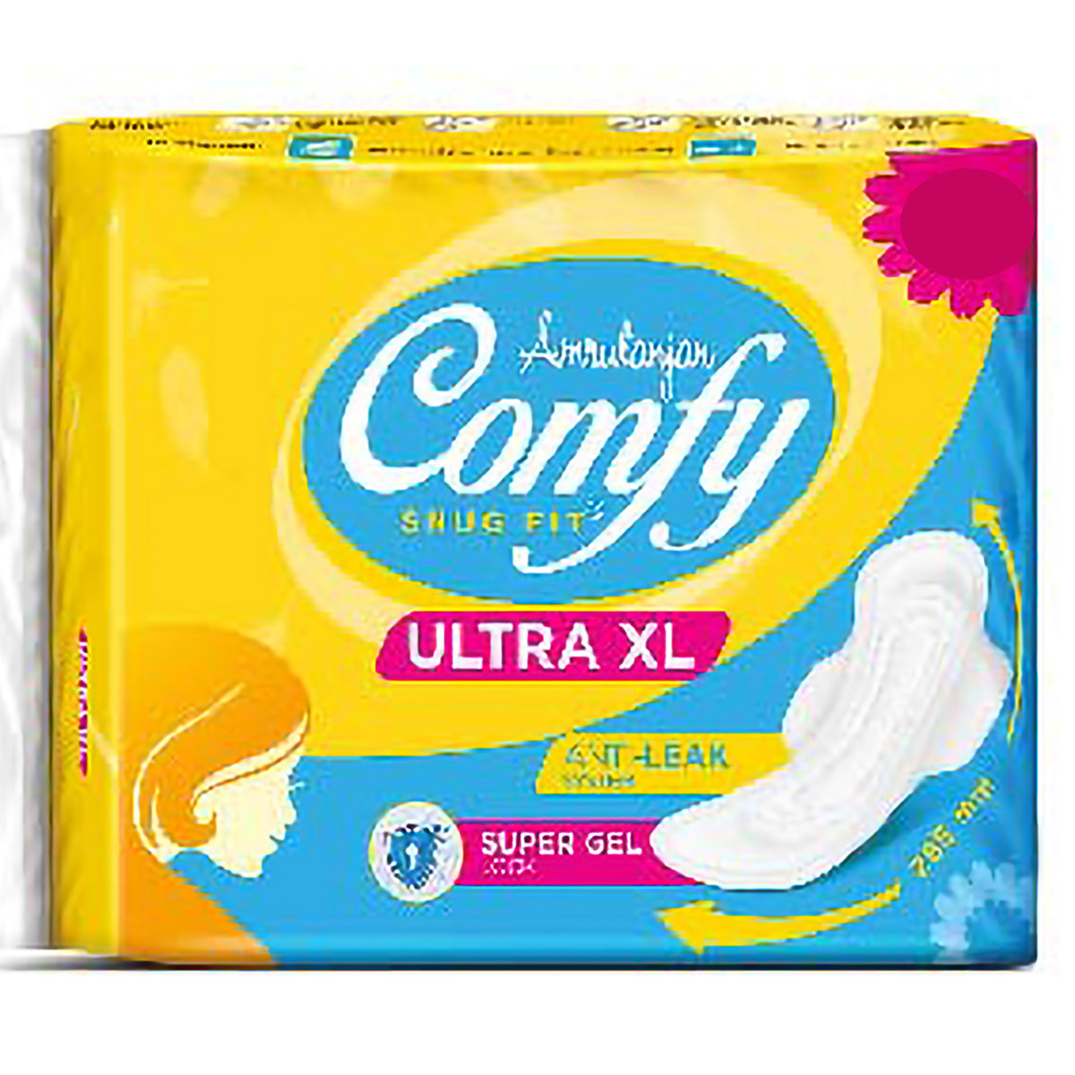 Amrutanjan Comfy Snug Fit Ultra Sanitary Pads XL, 6 Count, Pack of 1 Amrutanjan Comfy Snug Fit Ultra Sanitary Pads XL, 6 Count, Pack of 1