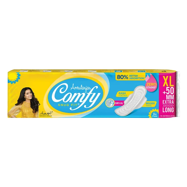 Amrutanjan Comfy Snug Fit Dry Pads XL, 6 Count