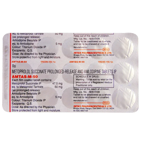 Amtas-M 50 Tablet 15's, Pack of 15 TABLETS