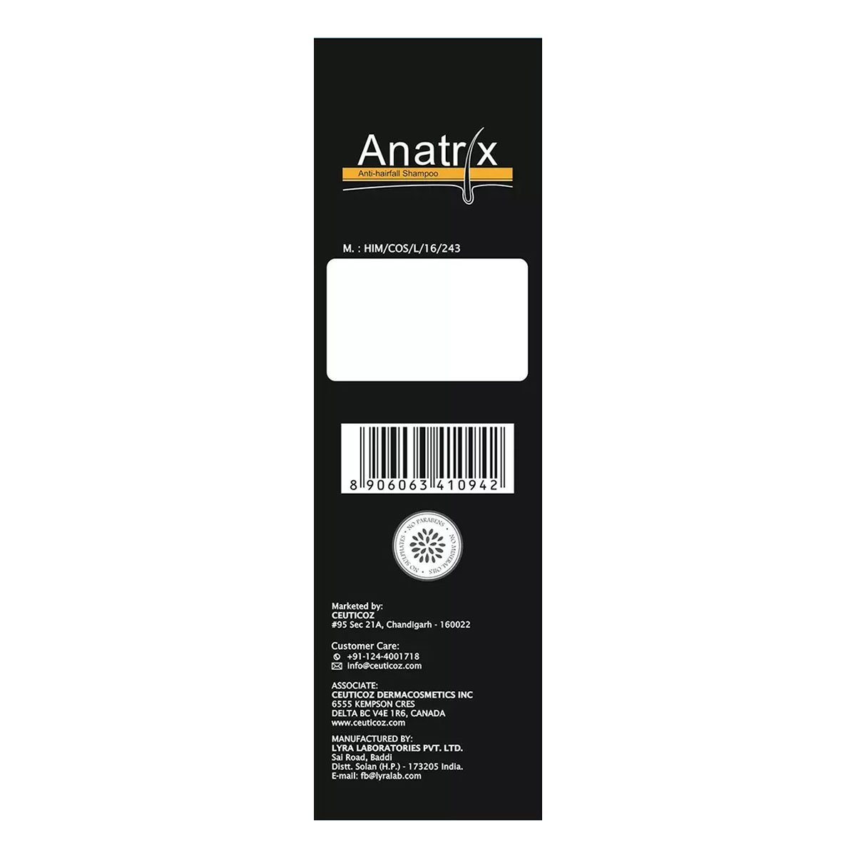 Anatrix Shampoo 120 ml, Pack of 1 Anatrix Shampoo 120 ml, Pack of 1