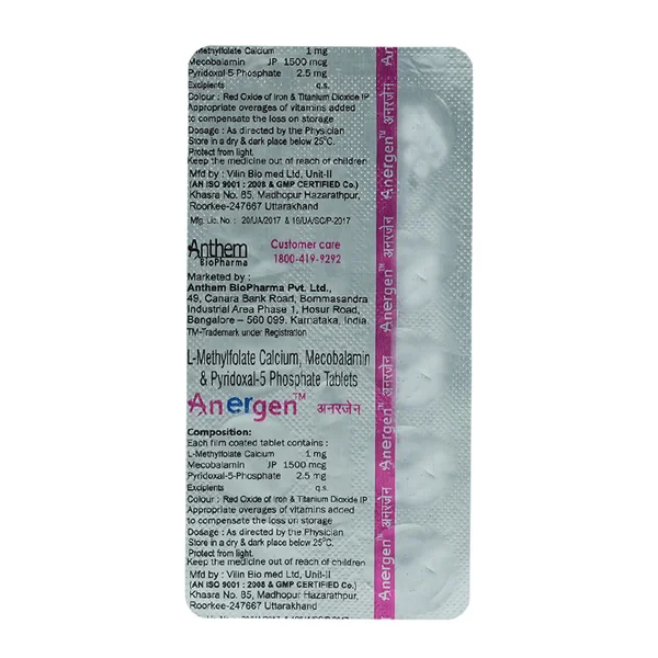 Anergen Tablet 10's, Pack of 10 TabletS
