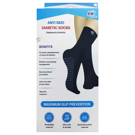 Star Anti Skid Diabetic Socks, 1 Pair