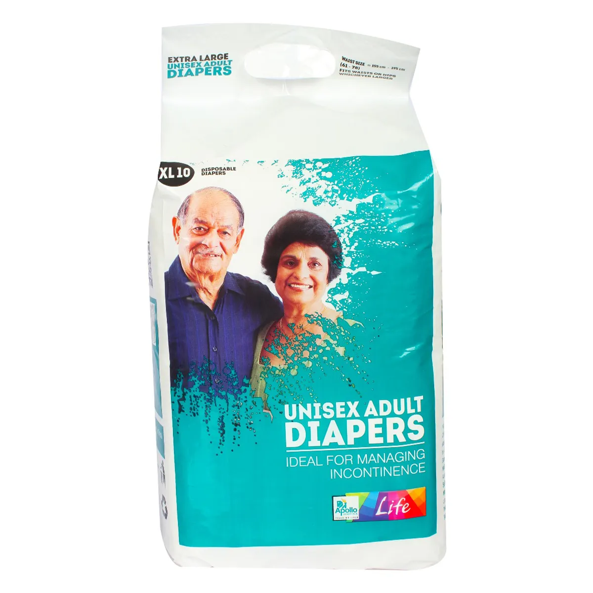 Apollo Life Unisex Adult Diapers XL, 10 Count - Main Image