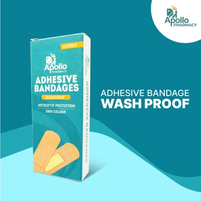 Apollo Pharmacy Wash Proof Adhesive Bandages, 8 Count, Pack of 1