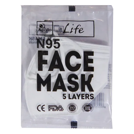 Apollo Life N95 5 Layers Face Mask, 4 Count