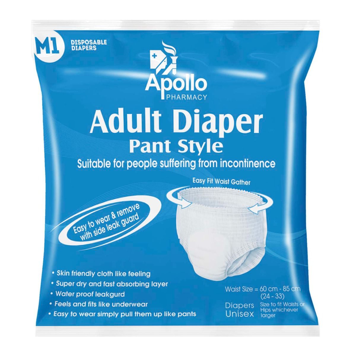 Apollo Pharmacy Adult Diaper Pants Medium, 1 Count Price, Uses, Side  Effects, Composition - Apollo Pharmacy