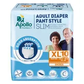 Apollo Pharmacy Adult Diaper Pant Style Slim XL, 10 Count, Pack of 1