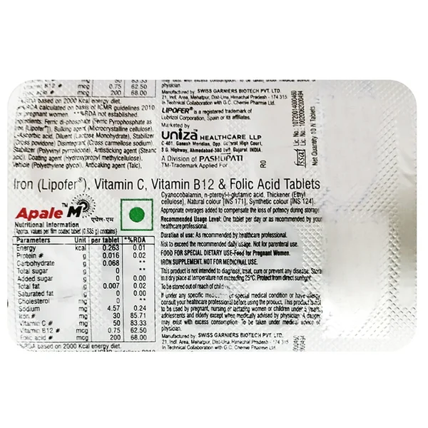 Apale M Tablet 10's, Pack of 10