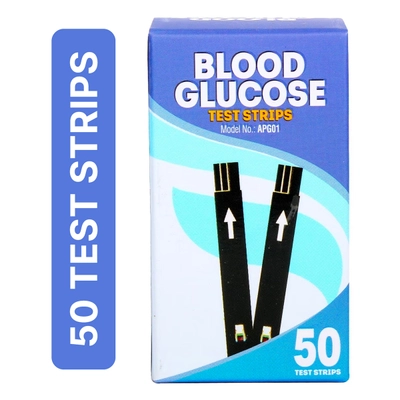 Apollo Pharmacy Blood Glucose Test Strips, 50 Count, Pack of 1