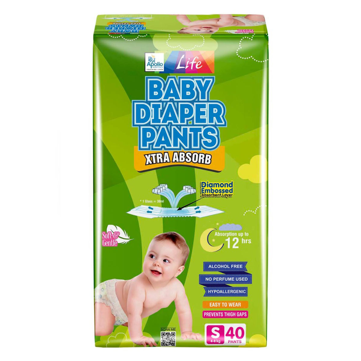 Buy Apollo Life Baby Diaper Pants Small, 40 Count | 19 Minutes Delivery ...