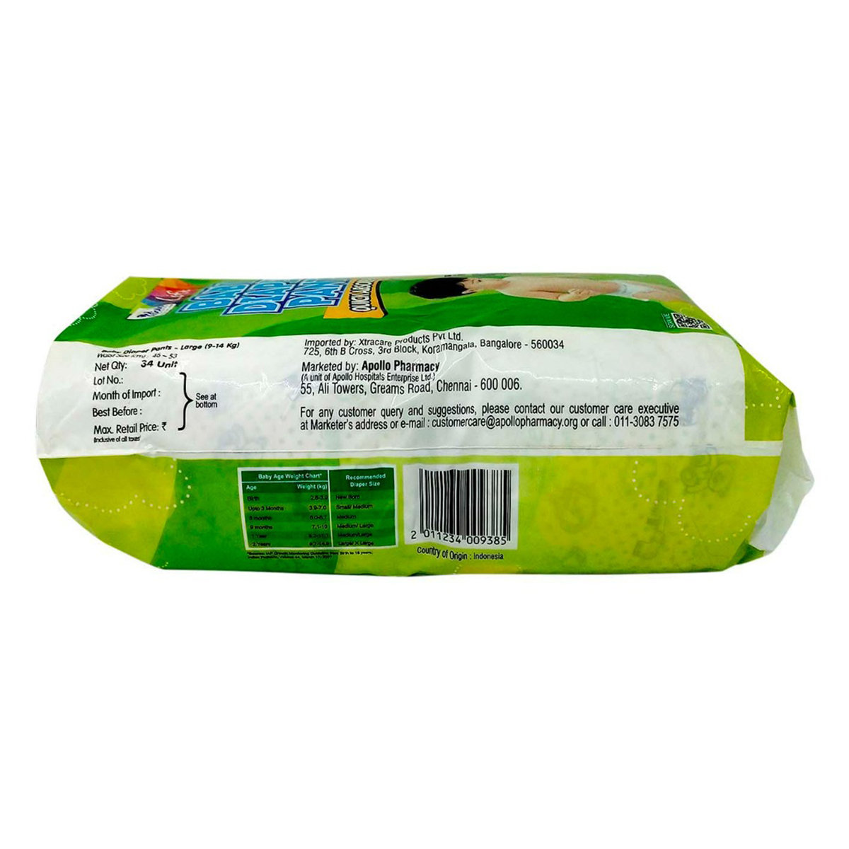 Apollo Life Baby Diaper Pants Large, 34 Count, Pack of 1 Apollo Life Baby Diaper Pants Large, 34 Count, Pack of 1