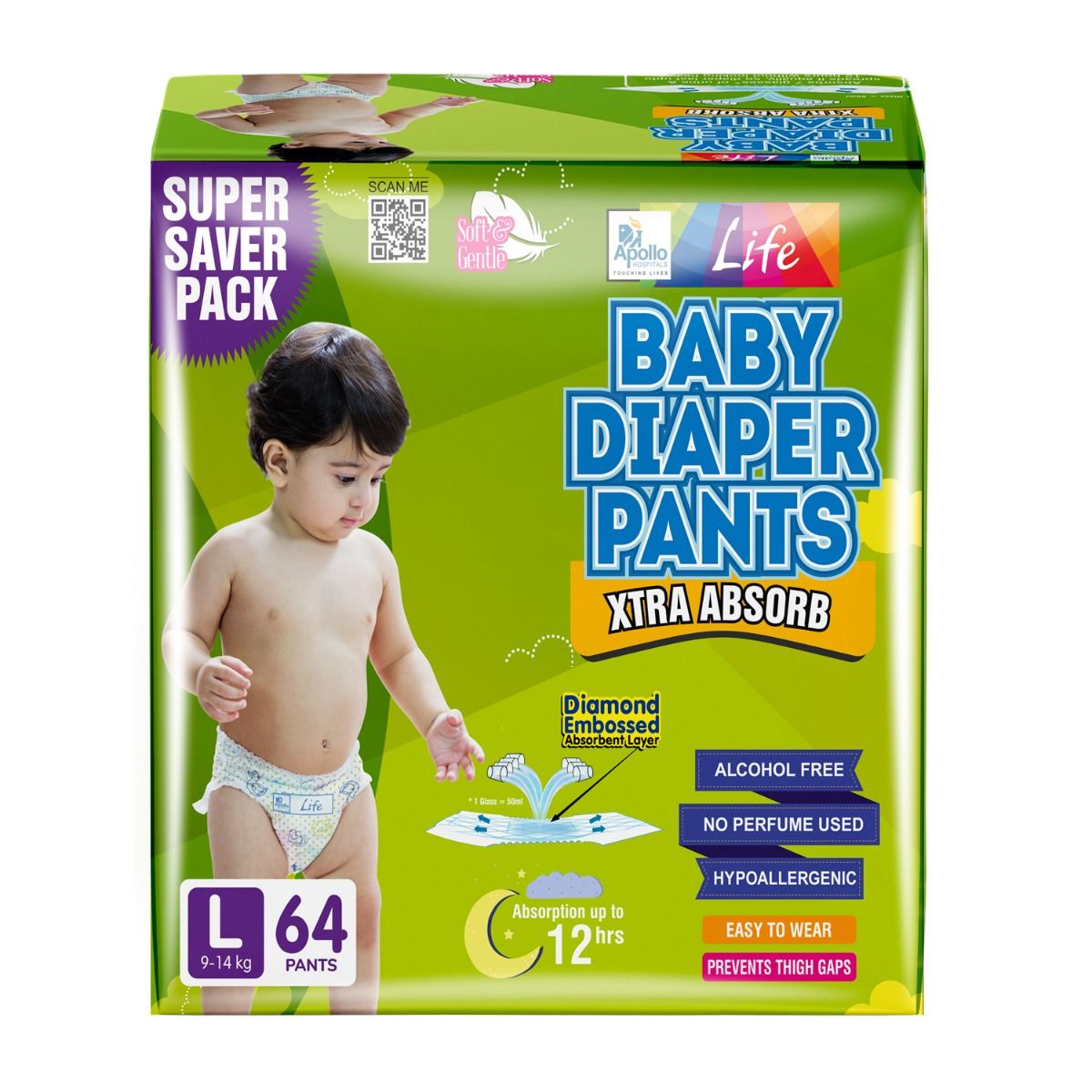 Mylo Baby Diaper Pants Large L Size 914 kgs with ADL Technology  64  Count  12