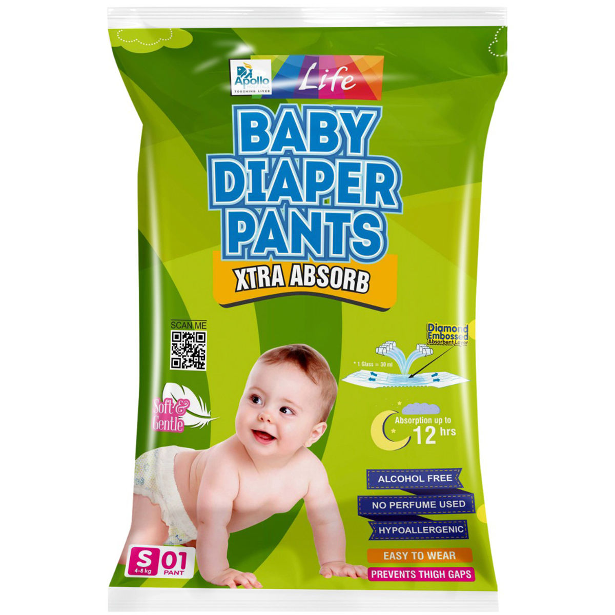 Buy Supples Premium Diapers Medium M 72 Count 712 Kg 12 hrs  Absorption Baby Diaper Pants Online at Low Prices in India  Amazonin