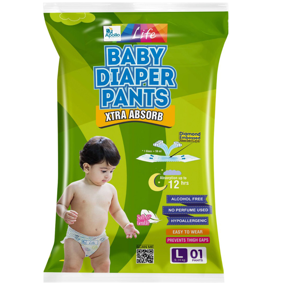Apollo Life Baby Diaper Pants Large, 1 Count, Pack of 1 Apollo Life Baby Diaper Pants Large, 1 Count, Pack of 1