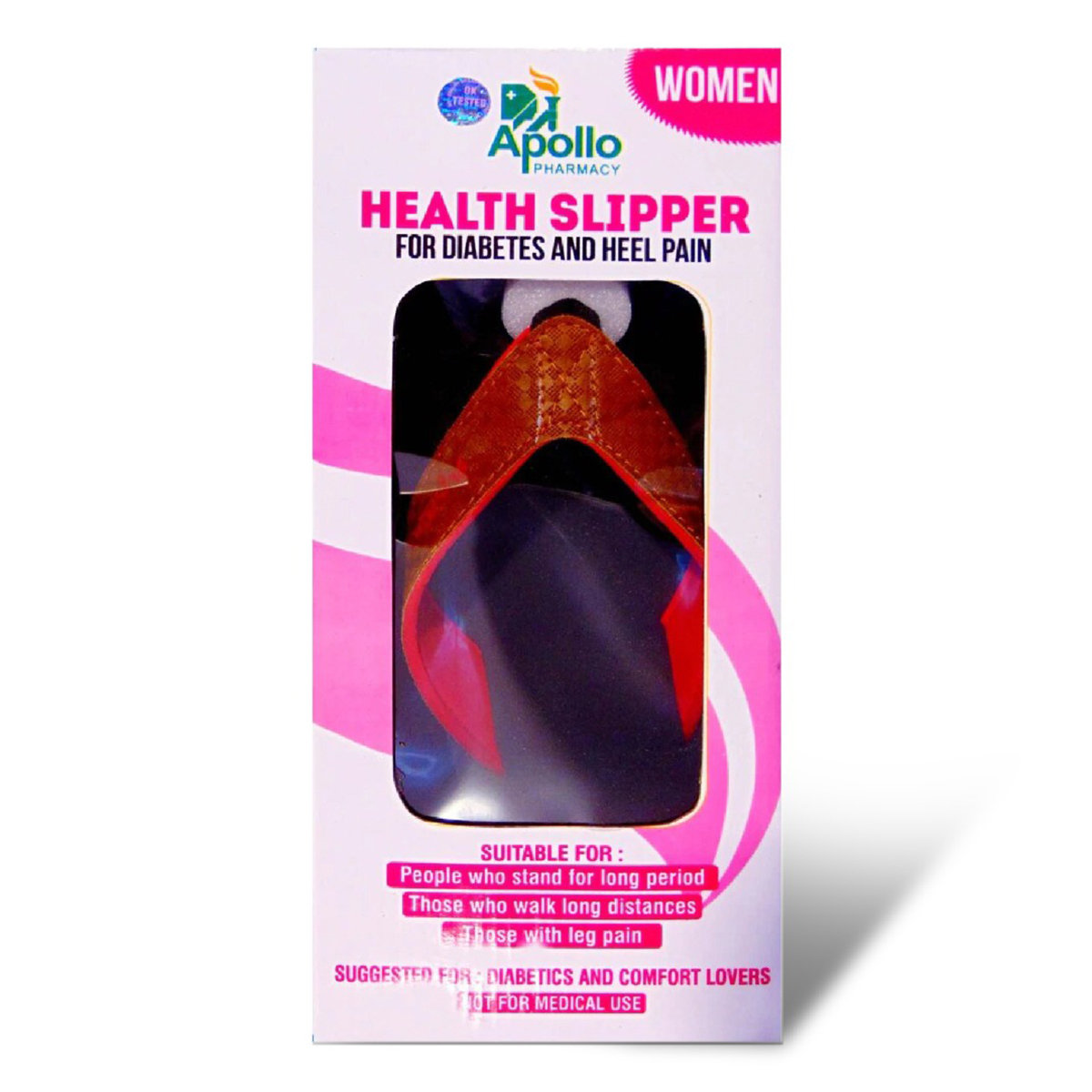 Apollo Pharmacy Diabetes & Heel Pain Health Slipper for Women, Size-8, 1 Pair, Pack of 1 Apollo Pharmacy Diabetes & Heel Pain Health Slipper for Women, Size-8, 1 Pair, Pack of 1