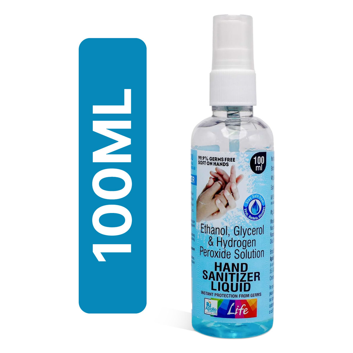 Buy Apollo Life Hand Sanitizer Liquid Spray 100 ml, 3 Count Online