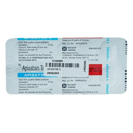Apixator 5 mg Tablet 10's