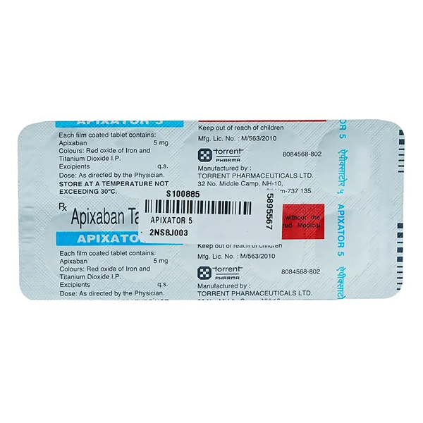 Apixator 5 mg Tablet 10's, Pack of 10 TabletS