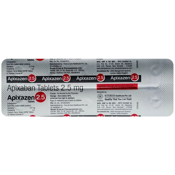 Apixazen 2.5 Tablet 10's