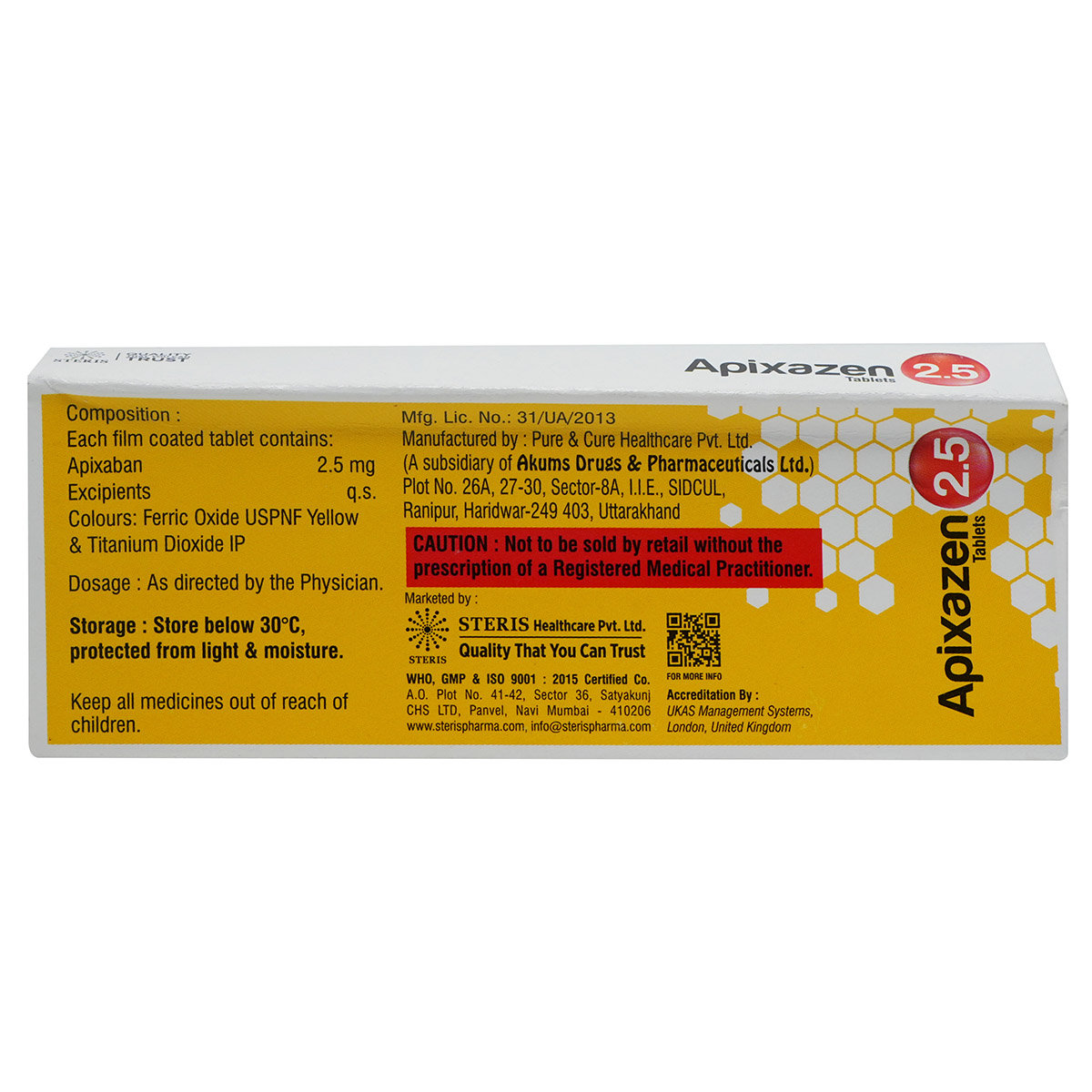 Apixazen 2.5 Tablet 10's, Pack of 10 TabletS Apixazen 2.5 Tablet 10's, Pack of 10 TabletS