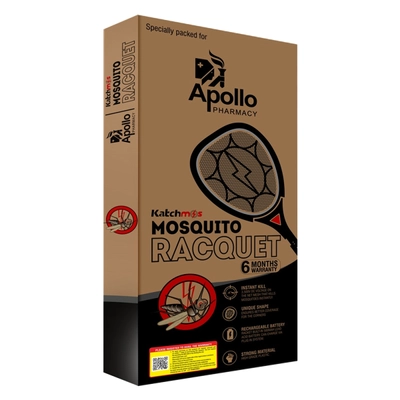 Apollo Pharmacy Katchmos Mosquito Racquet, 1 Count, Pack of 1