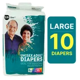 Apollo Life Unisex Adult Diapers Large, 10 Count, Pack of 1
