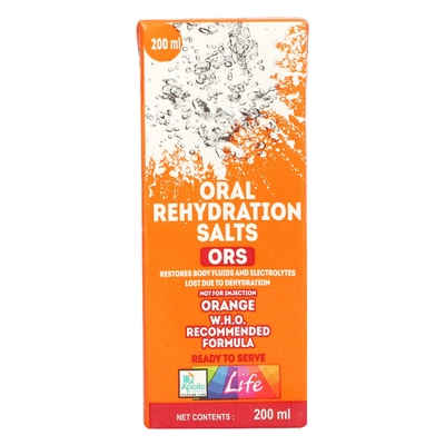 Apollo Pharmacy ORS Orange Flavour Drink, 4x200 ml, Pack of 4