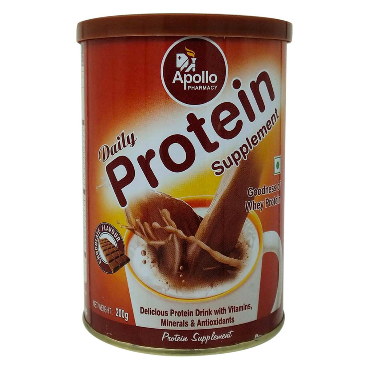 Buy Apollo Pharmacy Daily Protein Chocolate Flavour Powder, 200 gm Online