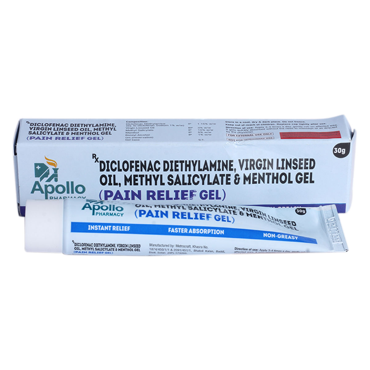 Apollo Life Pain Relief Gel, 30 gm, Pack of 1 