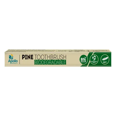 Apollo Pharmacy Pine Biodegradable Toothbrush, 1 Count