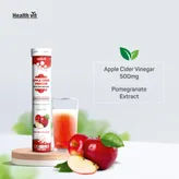 Healthvit Apple Cider Vinegar 500 mg Sugar Free Green Apple Flavour Effervescent, 10 Tablets, Pack of 1
