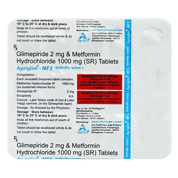 Apriglim MF2 Tablet 10's, Pack of 10 TABLETS