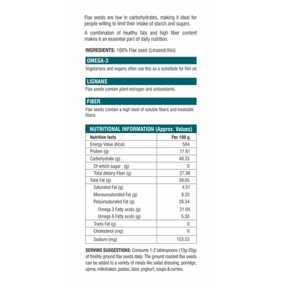 अपोलो लाइफ रोस्टेड फ्लैक्ससीड साबुत अनाज, 150 ग्राम, 1 का पैक