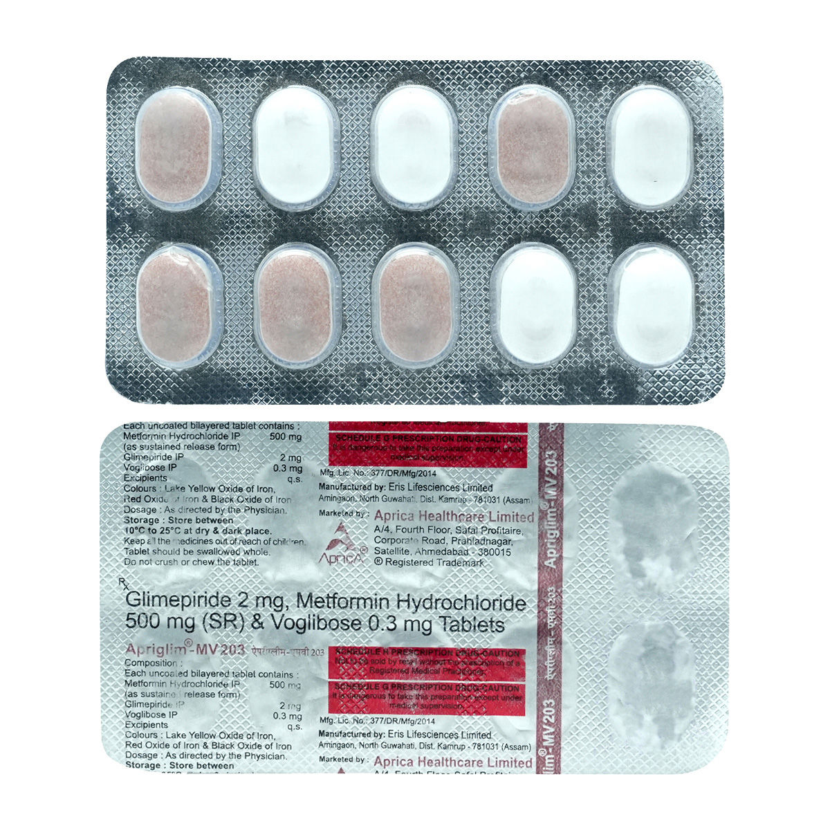 Apriglim-MV 203 Tablet 10's Price, Uses, Side Effects, Composition ...