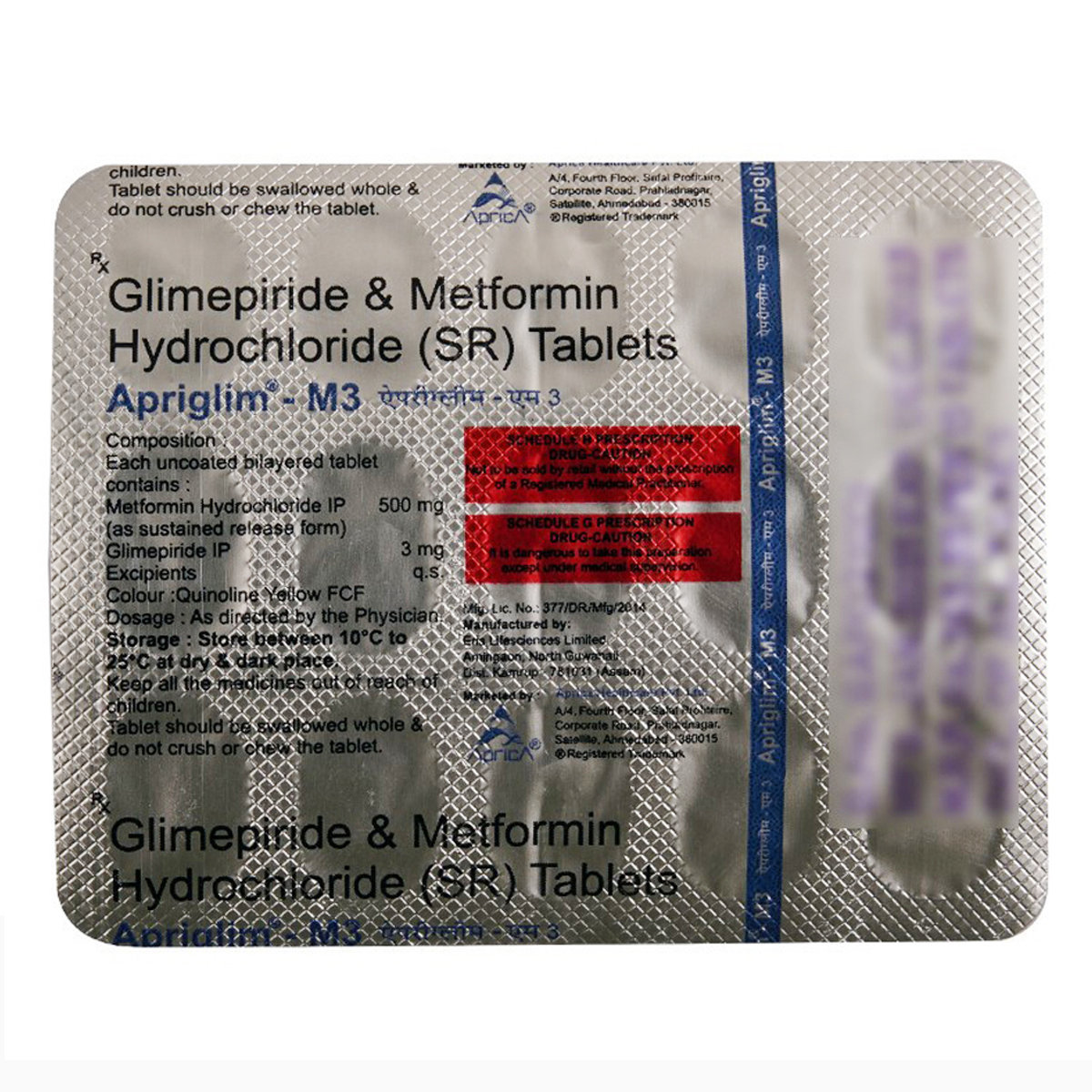 Apriglim-M3 Tablet 15's, Pack of 15 TabletS Apriglim-M3 Tablet 15's, Pack of 15 TabletS