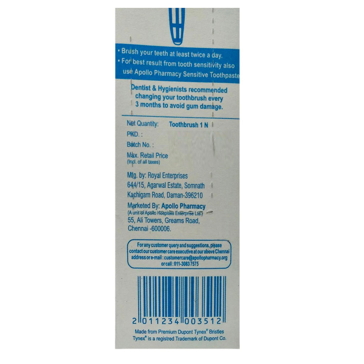 Apollo Pharmacy Sensitive+ Toothbrush, 1 Count, Pack of 1 Apollo Pharmacy Sensitive+ Toothbrush, 1 Count, Pack of 1